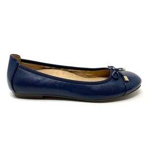 Vionic Spark Minna Leather Ballet Flat Navy WIDE